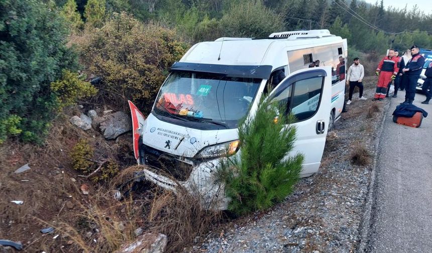 Bodrum'da minibüs şarampole girdi: 8 kişi yaralandı!