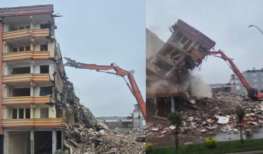 Sakarya Karasu'da bina yıkımı faciası ucuz atlatıldı!