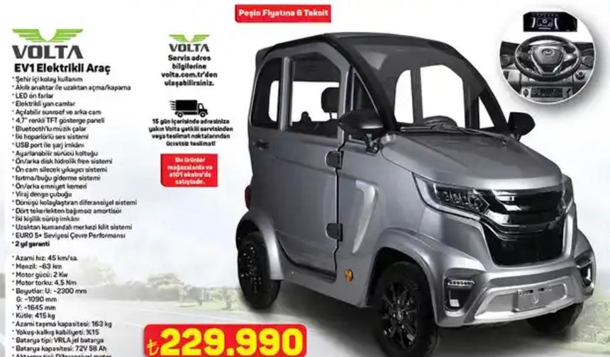 A101'de satılan Volta EV1 elektrikli araba yorumları nasıl? Özellikleri ve fiyat için yorumlar iyi mi? Alınır mı?