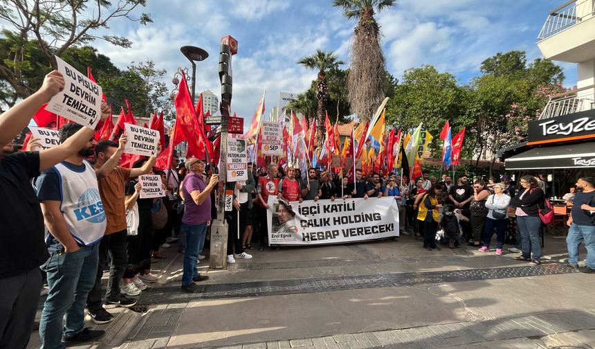 İzmir’de 'Erol Eğrek' protestosu: Sosyalistler sokağa indi