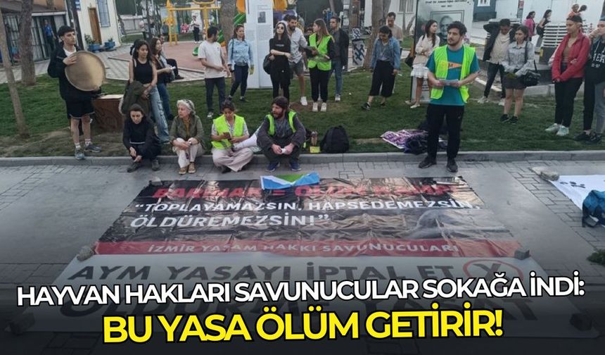 İzmir'de hayvan hakları savunucular sokağa indi: Bu yasa ölüm getirir!
