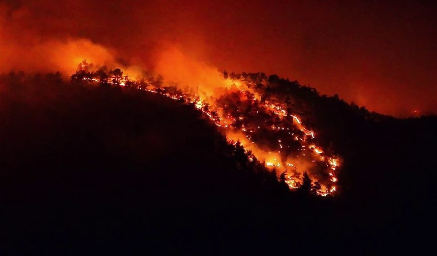 Karabük orman yangını havadan görüntülendi