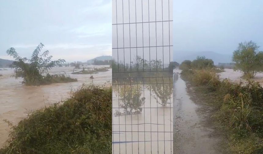 Gökçeada'da sağanak yağış hayatı felç etti!