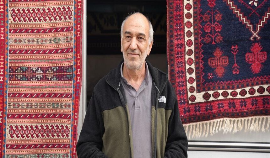 Deprem sonrası karavan hayatı! Halı ustası işini güvenli alana taşıdı