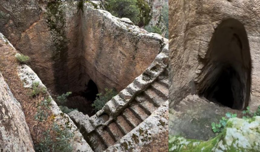 Ege'nin esrarengiz mağarası: Yer altına inen 99 basamak