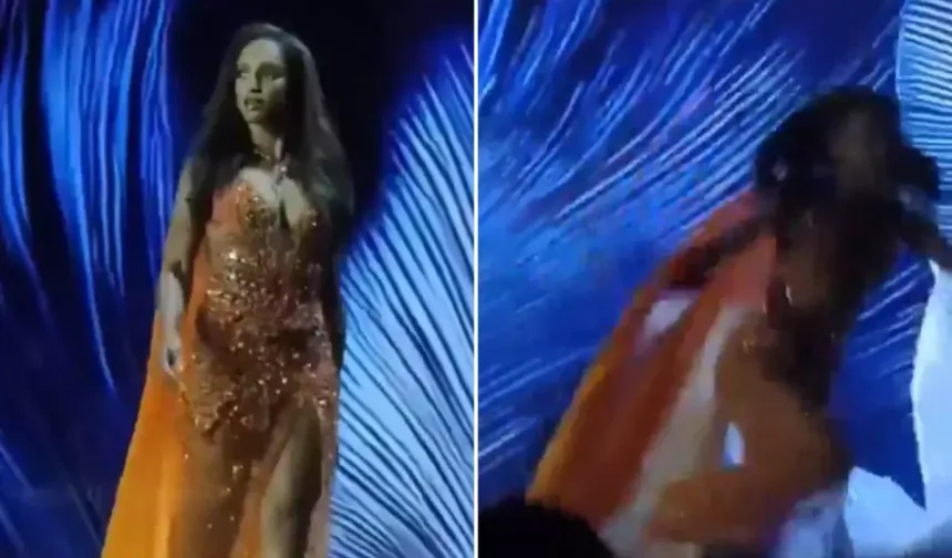 Miss Universe güzeli podyumdan düşmüşü! Sağlık durumu nasıl?