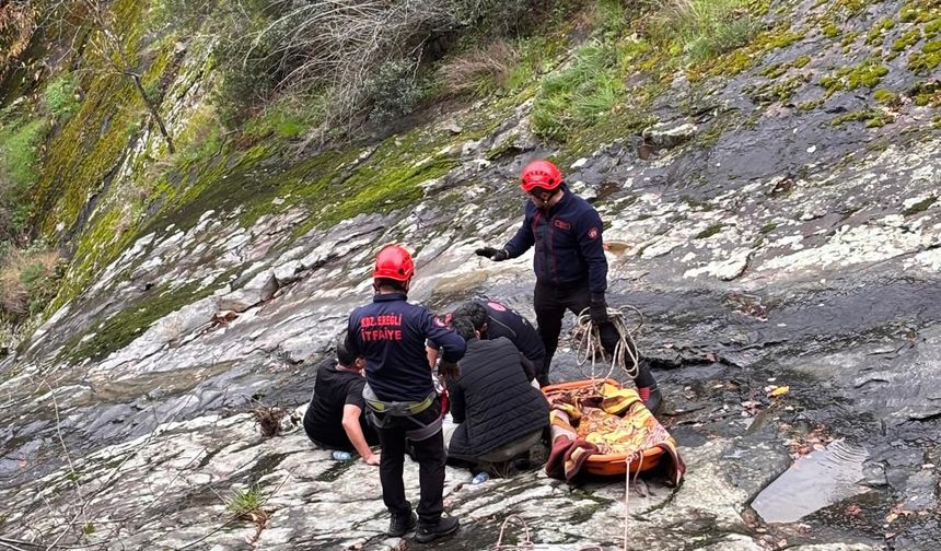 Muhtar şelalede düştü! AFAD ve UMKE seferber oldu...