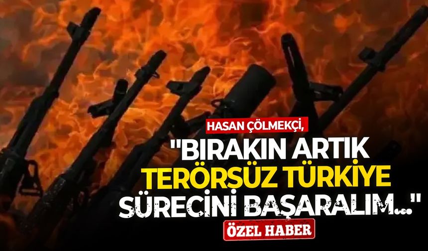 Gazeteci Hasan Çölmekçi: ''Bırakın artık Terörsüz Türkiye sürecini başaralım...''