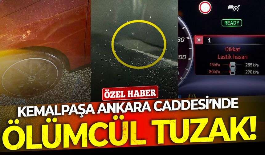 Kemalpaşa Ankara Caddesi’nde ölümcül tuzak!  Görünmez çukur kazaya neden oluyordu