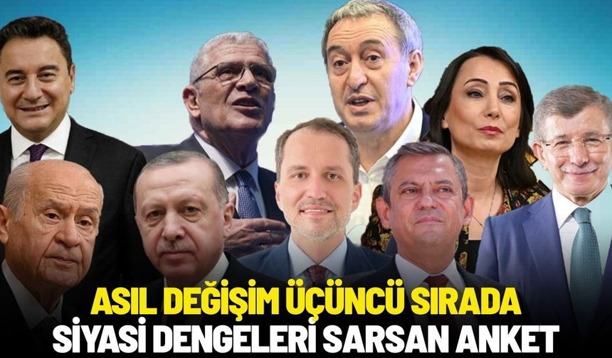 Siyasi dengeleri sarsan anket: Asıl değişim üçüncü sırada!
