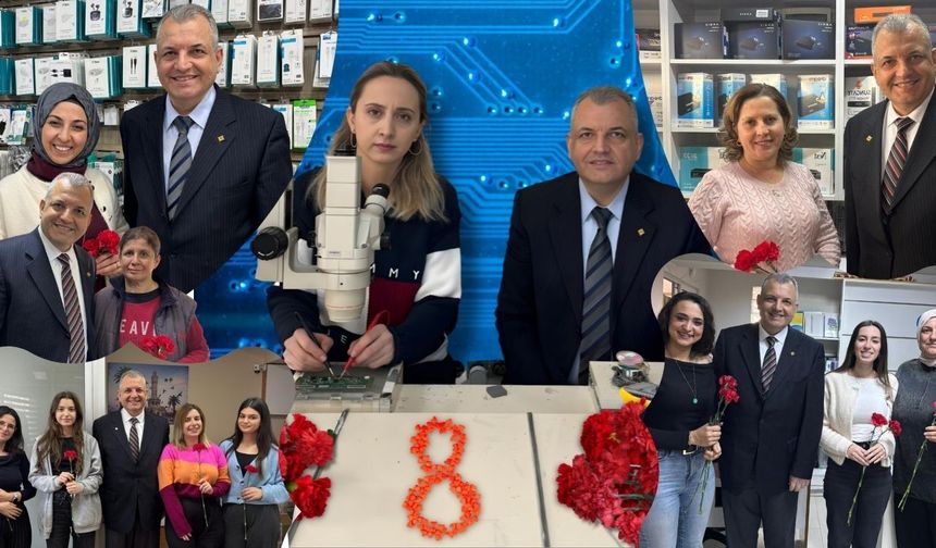 Elektronik sektörünün kadın emekçilerine karanfilli teşekkür