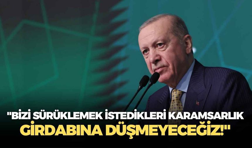 Cumhurbaşkanı Erdoğan: "Bizi sürüklemek istedikleri karamsarlık girdabına düşmeyeceğiz!"