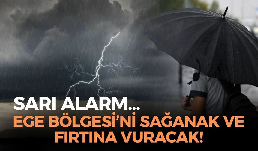 Sarı alarm verildi! Ege Bölgesi'ni sağanak ve fırtına vuracak! Sel tehlikesine dikkat!