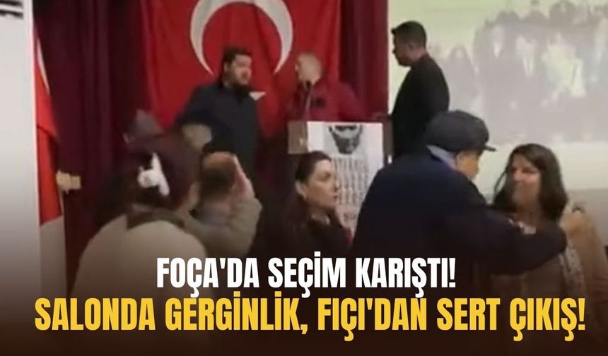 Foça'da seçim karıştı! Salonda gerginlik, Fıçı'dan sert çıkış!