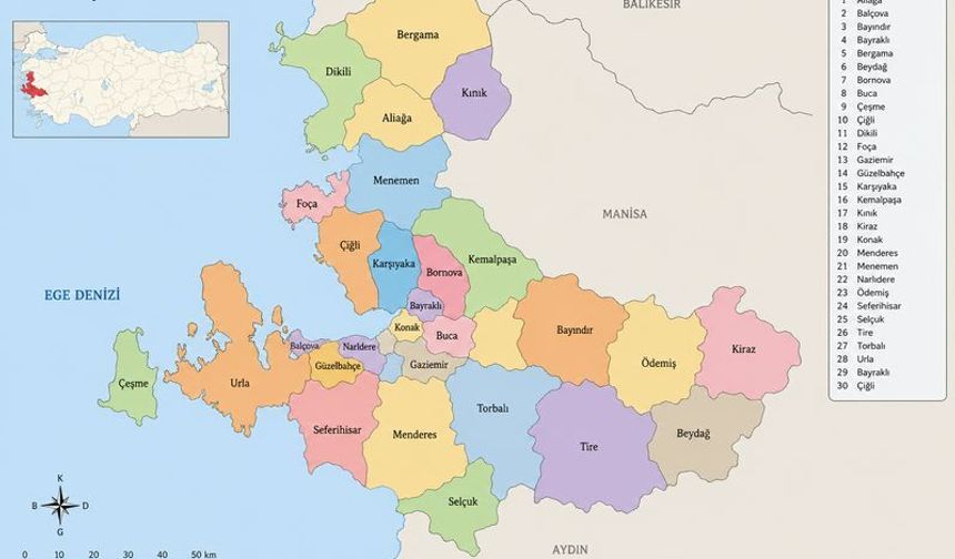 İzmir ilçe telefon kodları nelerdir?