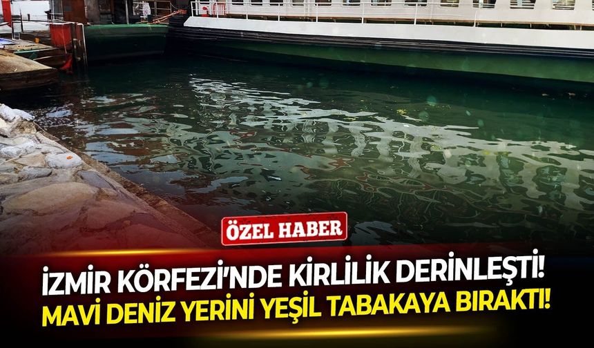 İzmir Körfezi’nde kirlilik derinleşti! Mavi deniz yerini yeşil tabakaya bıraktı!