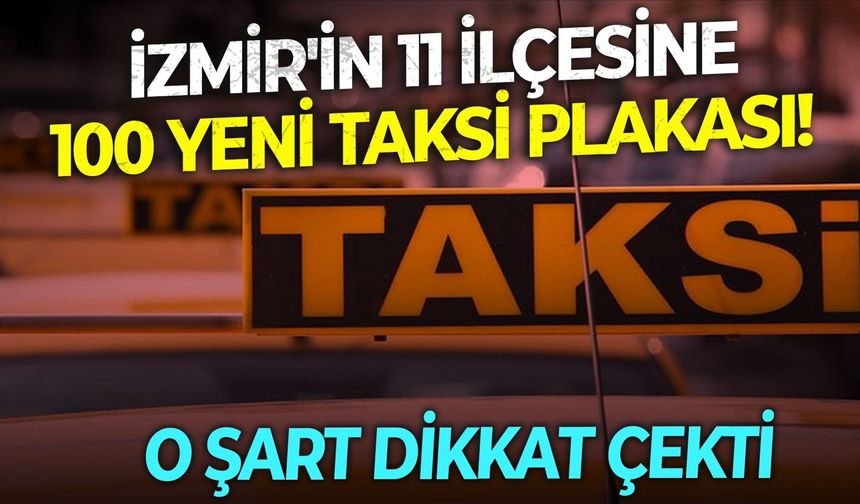 İzmir'in 11 ilçesine 100 yeni taksi plakası! O şart dikkat çekti