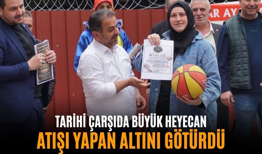 Tarihi çarşıda büyük heyecan! Atışı yapan altını götürdü