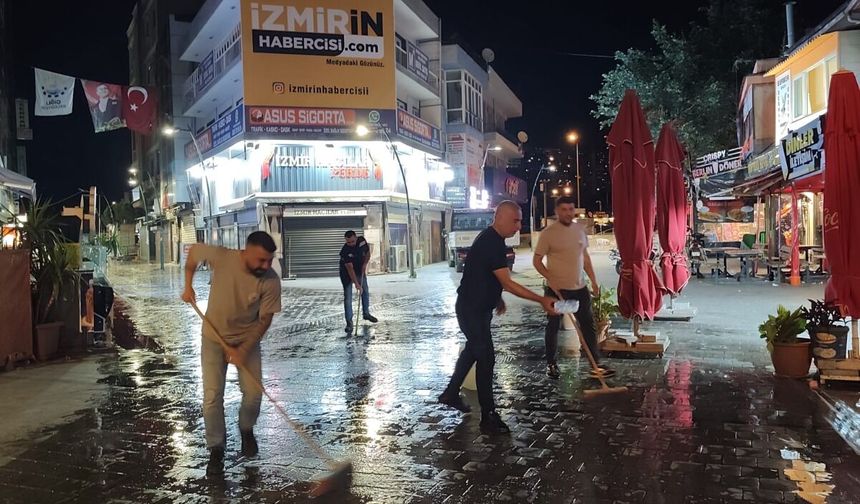 İzmir Çiğli'de bayram sabahına kadar temizlik mesaisi durmadı!
