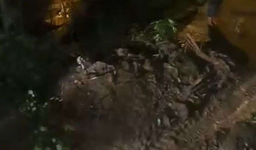 Sağanak yağış heyelana neden oldu!