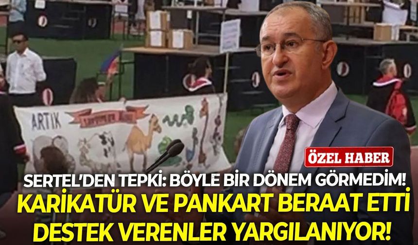 Karikatür ve pankart beraat etti, destek verenler yargılanıyor!