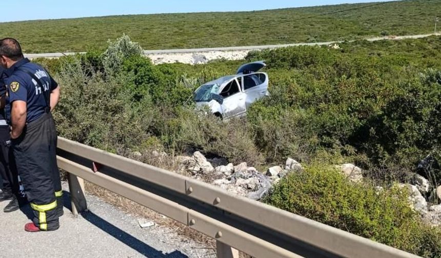 Didim’de feci kaza: Kontrolden çıkan otomobil makilik alana uçtu, 1 kişi hayatını kaybetti