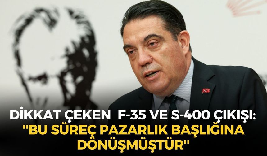 CHP'li Bağcıoğlu'ndan F-35 ve S-400 çıkışı: ''Bu süreç pazarlık başlığına dönüşmüştür''