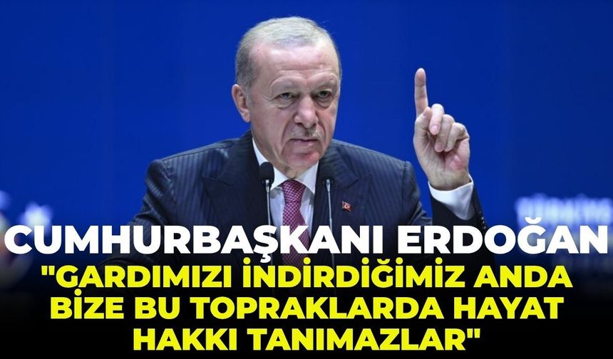 Cumhurbaşkanı Erdoğan: "Gardımızı indirdiğimiz anda bize bu topraklarda hayat hakkı tanımazlar!"