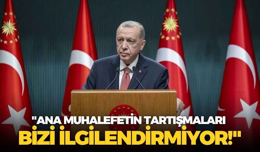 Cumhurbaşkanı Erdoğan: "Ana muhalefetin tartışmaları bizi ilgilendirmiyor!"