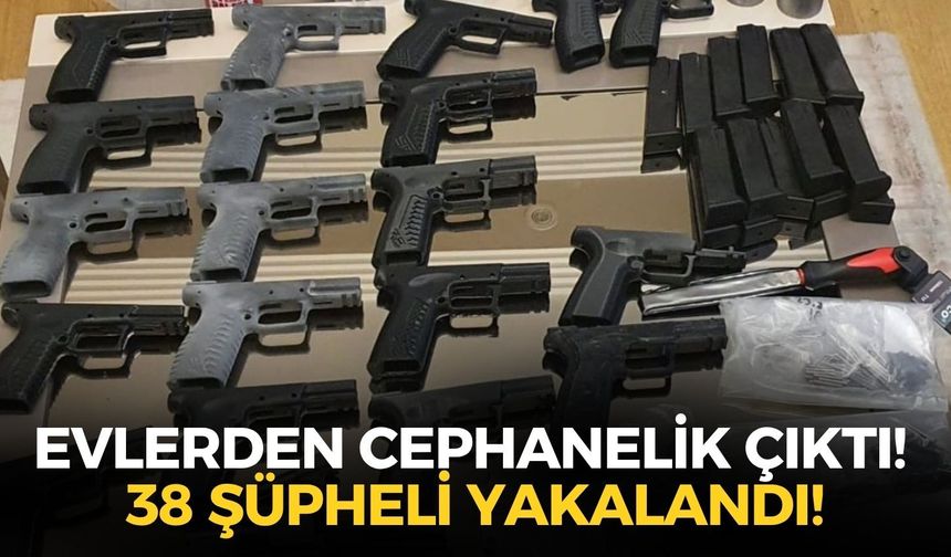 İzmir'de dev operasyon! Evlerden cephanelik çıktı, 38 şüpheli yakalandı!