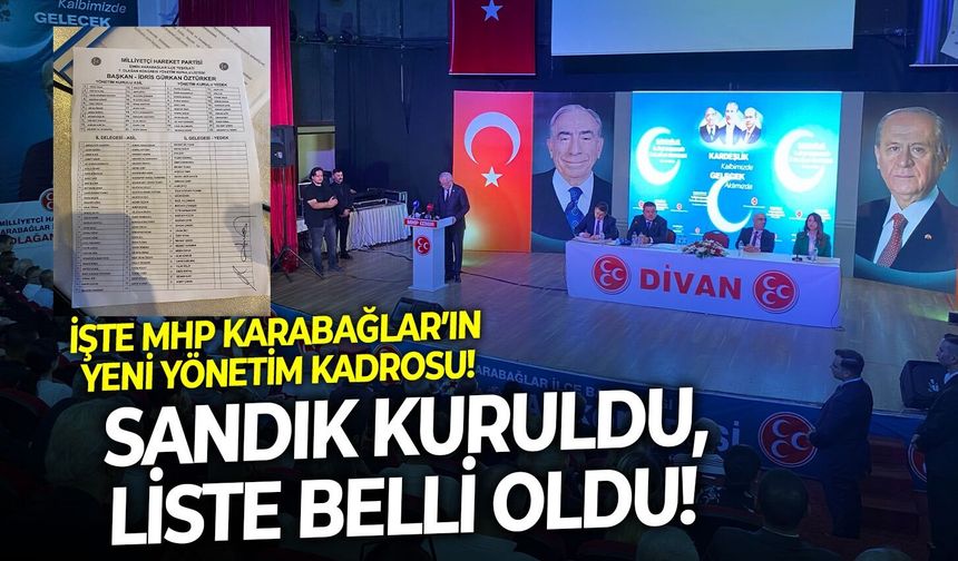 Sandık kuruldu, liste belli oldu!  İşte MHP Karabağlar’ın yeni yönetim kadrosu!