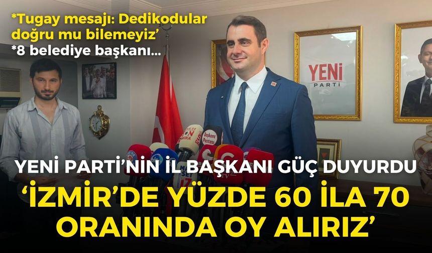 YENİ Parti İl Başkanı Güç'ten iddialı mesaj: İzmir'de yüzde 60-70 oranında oy alırız!