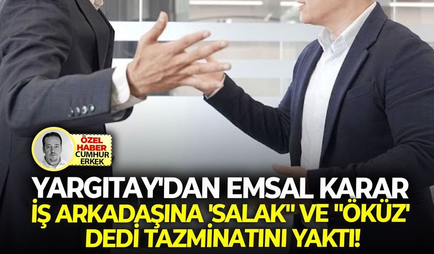 Yargıtay'dan emsal karar:  İş arkadaşına 'salak" ve "öküz' dedi tazminatını yaktı!