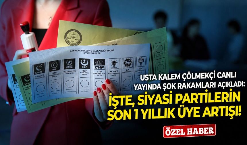Usta kalem Çölmekçi canlı yayında şok rakamları açıkladı: İşte, siyasi partilerin son 1 yıllık üye artışı!