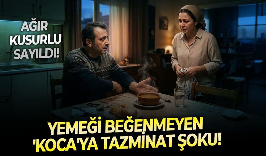 Ağır kusurlu sayıldı: Yemeği beğenmeyen 'koca'ya tazminat şoku!