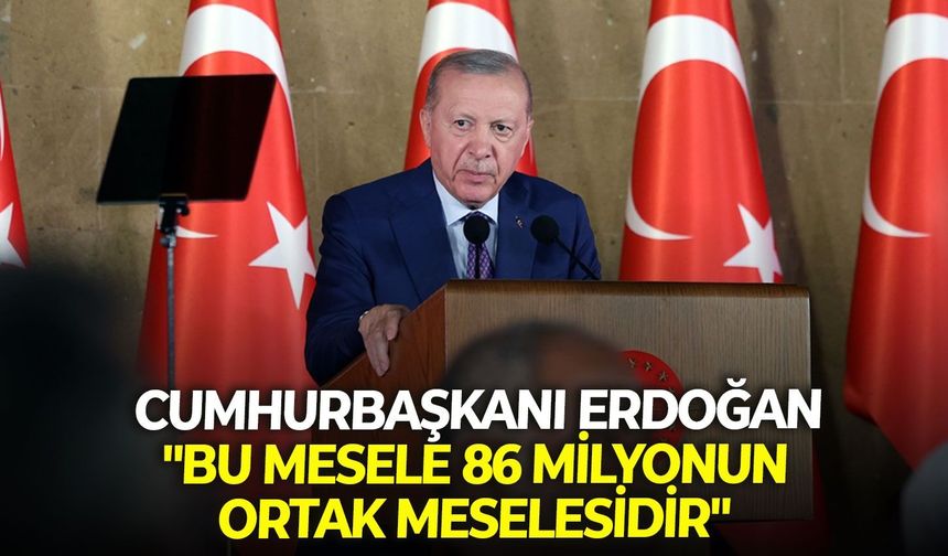 Cumhurbaşkanı Erdoğan: "Bu mesele 86 milyonun ortak meselesidir"