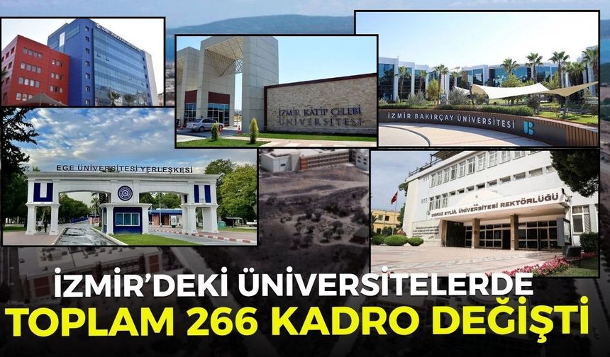 İzmir’deki üniversitelerde toplam 266 kadro değişti