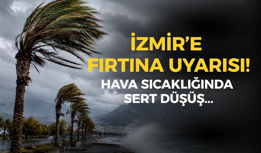 İzmir'de hava sıcaklığında sert düşüş... Fırtına uyarısı yapıldı! İşte, o ilçeler!