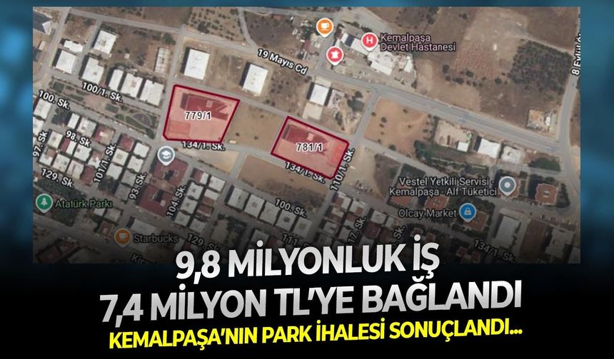 Kemalpaşa’nın park ihalesi sonuçlandı: 9,8 milyonluk iş 7,4 milyon TL’ye bağlandı