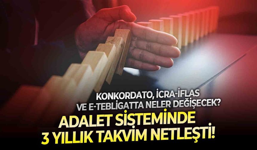 Konkordato, icra-iflas ve e-tebligatta neler değişecek? Adalet sisteminde 3 yıllık takvim netleşti!