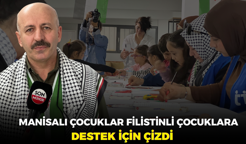 Manisalı çocuklar Filistinli çocuklara destek için çizdi
