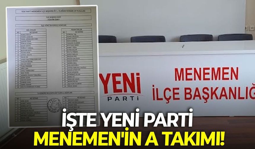 İşte YENİ Parti Menemen'in A takımı!