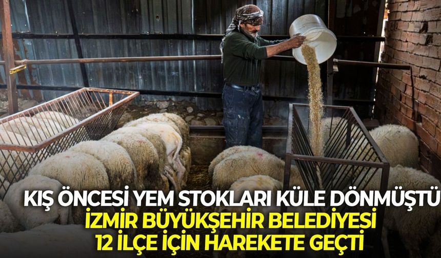Kış öncesi yem stokları küle dönmüştü: İzmir Büyükşehir Belediyesi 12 ilçe için harekete geçti