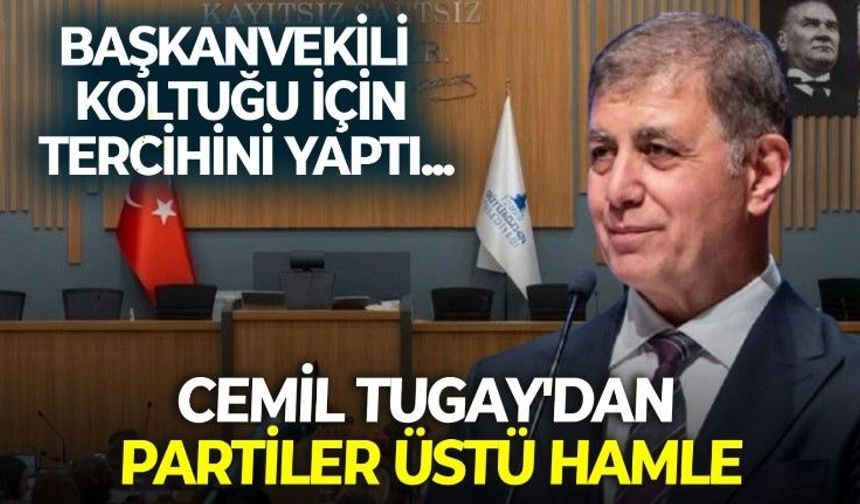 İzmir Büyükşehir Belediye Başkanı Cemil Tugay başkanvekilliği için tercihini bağımsız Nilüfer Bakoğlu Aşık'tan yana kullandı
