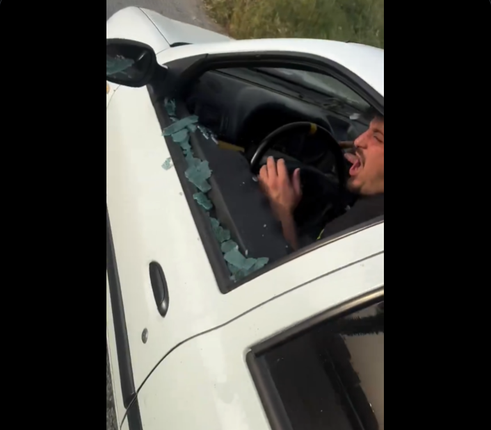 Patlama sürücüyü paniğe soktu