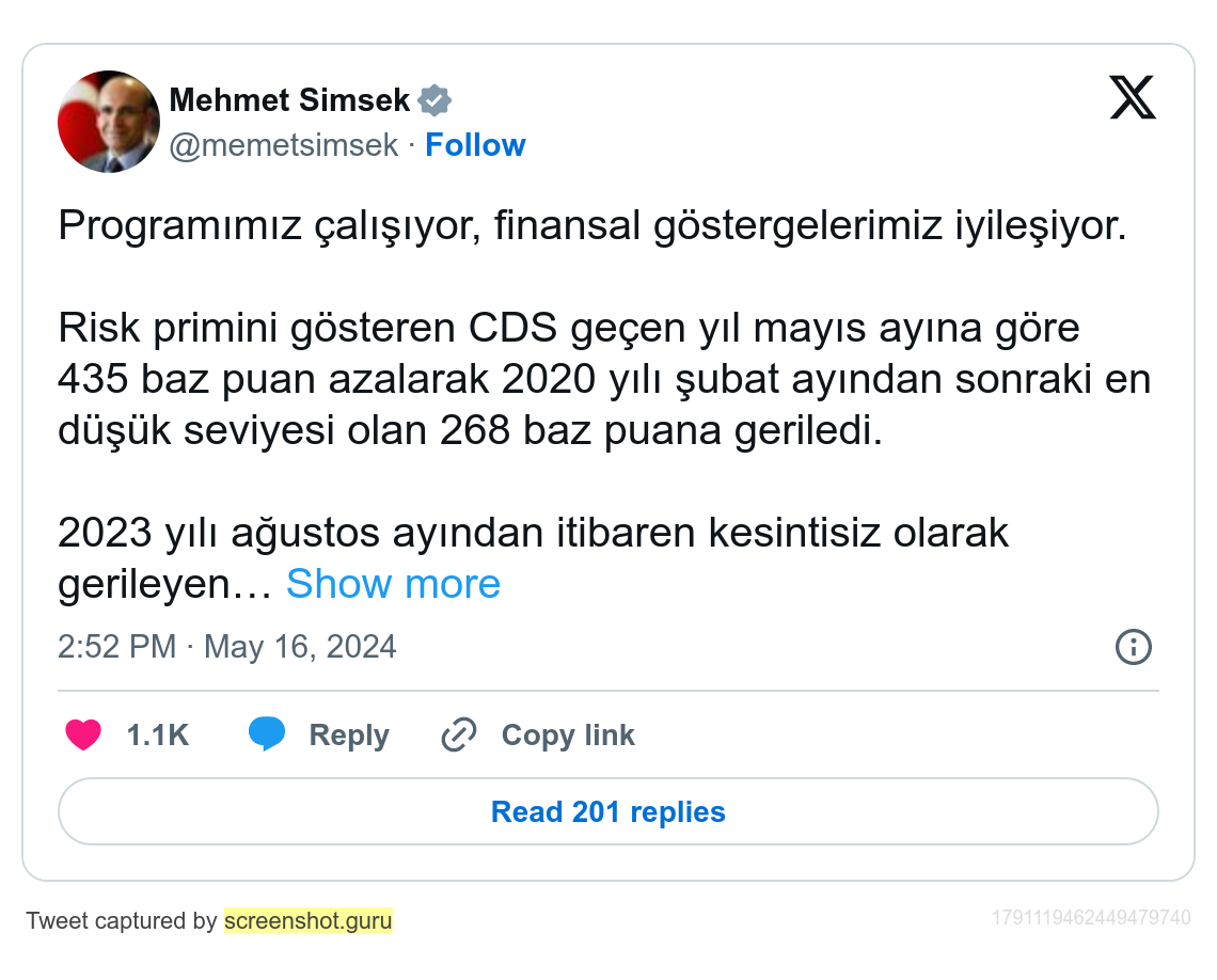 İşte, Mehmet Şimşek'in o paylaşımı: