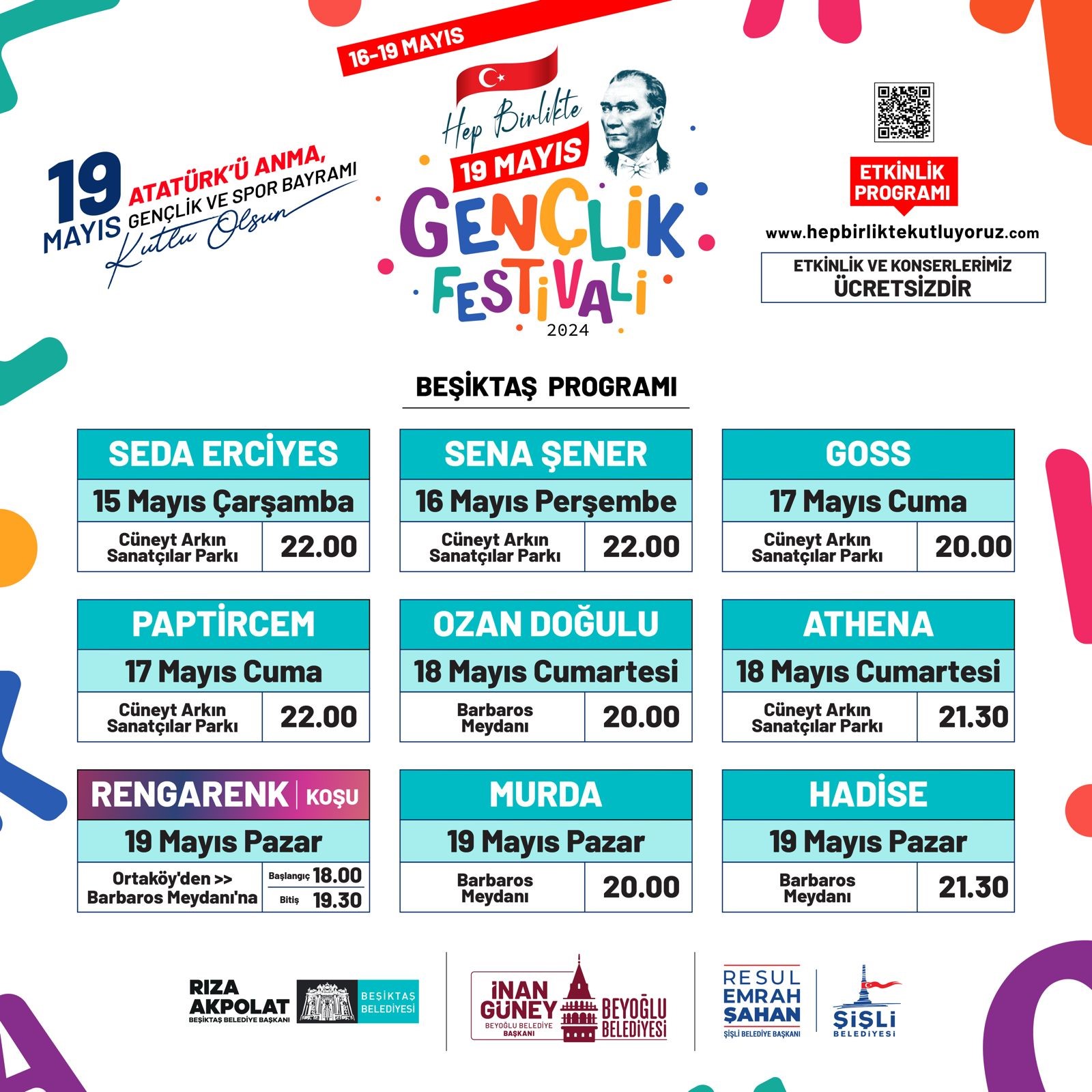 Beşiktaş’ta gençlik festivali etkinlikleri