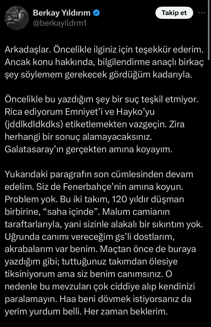 Berkay Yuıldırım Açıklama