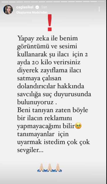 çağla şıkel sosyal medya açıklaması