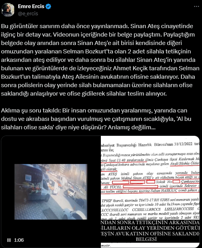 Emre Erciş X hesabında görüntüleri paylaşarak şu ifadeleri kullandı: